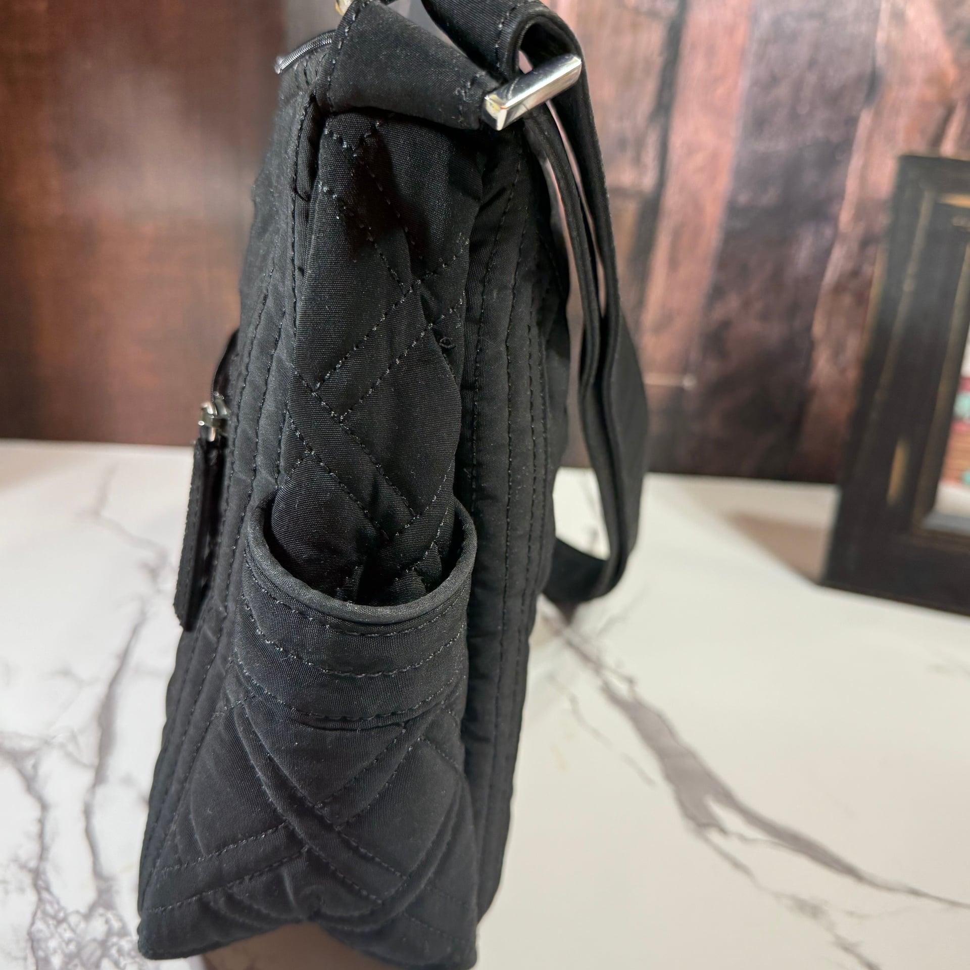 Vera Bradley Black Quilted Crossbody Shoulder Bag 10
