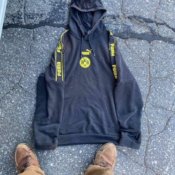 Borussia Dortmund Puma FtblCulture Pullover Hoodie - Black/Yellow