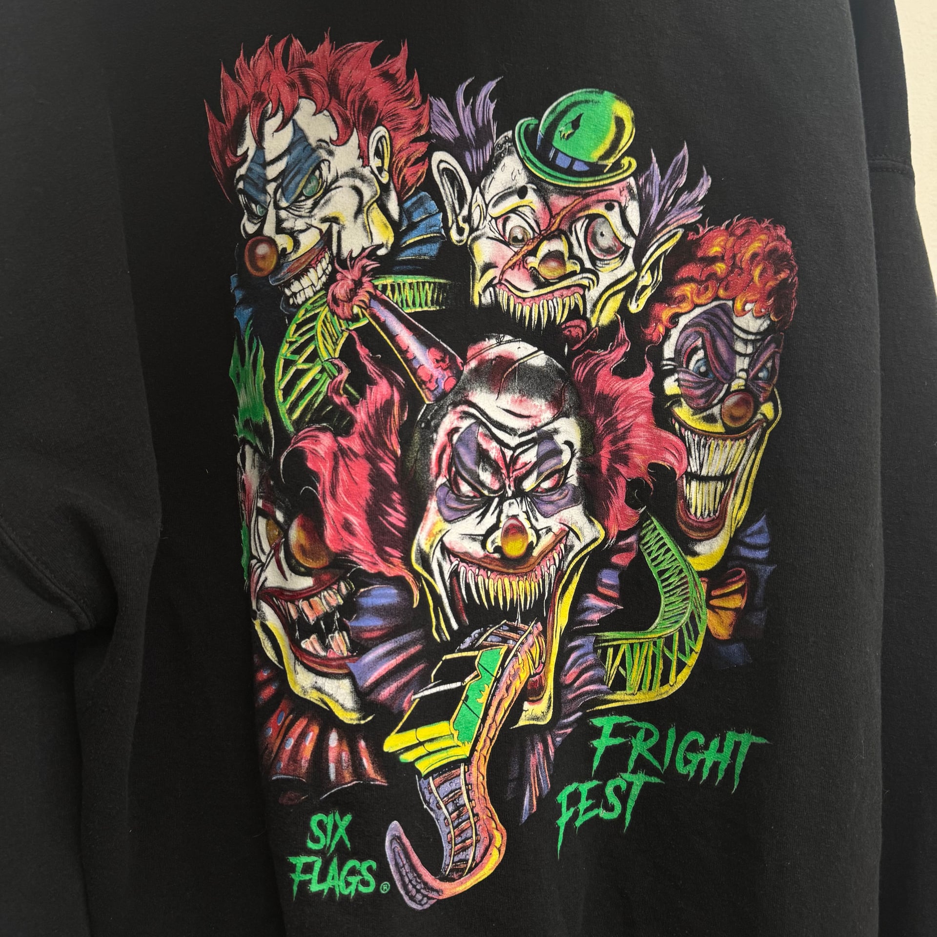 Six Flags Fright Fest Scary Clowns Halloween Black Hoodie 2