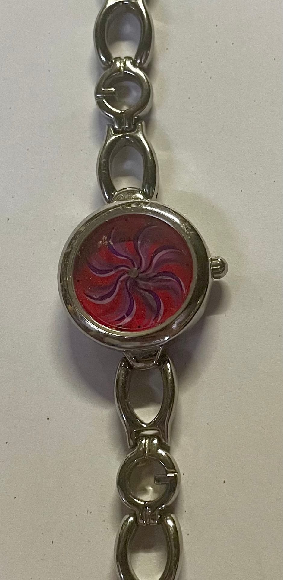 Guess Women's Watch Vintage Analog Quartz Pink Dial Spiral Design 6.75 in 23 mm 2