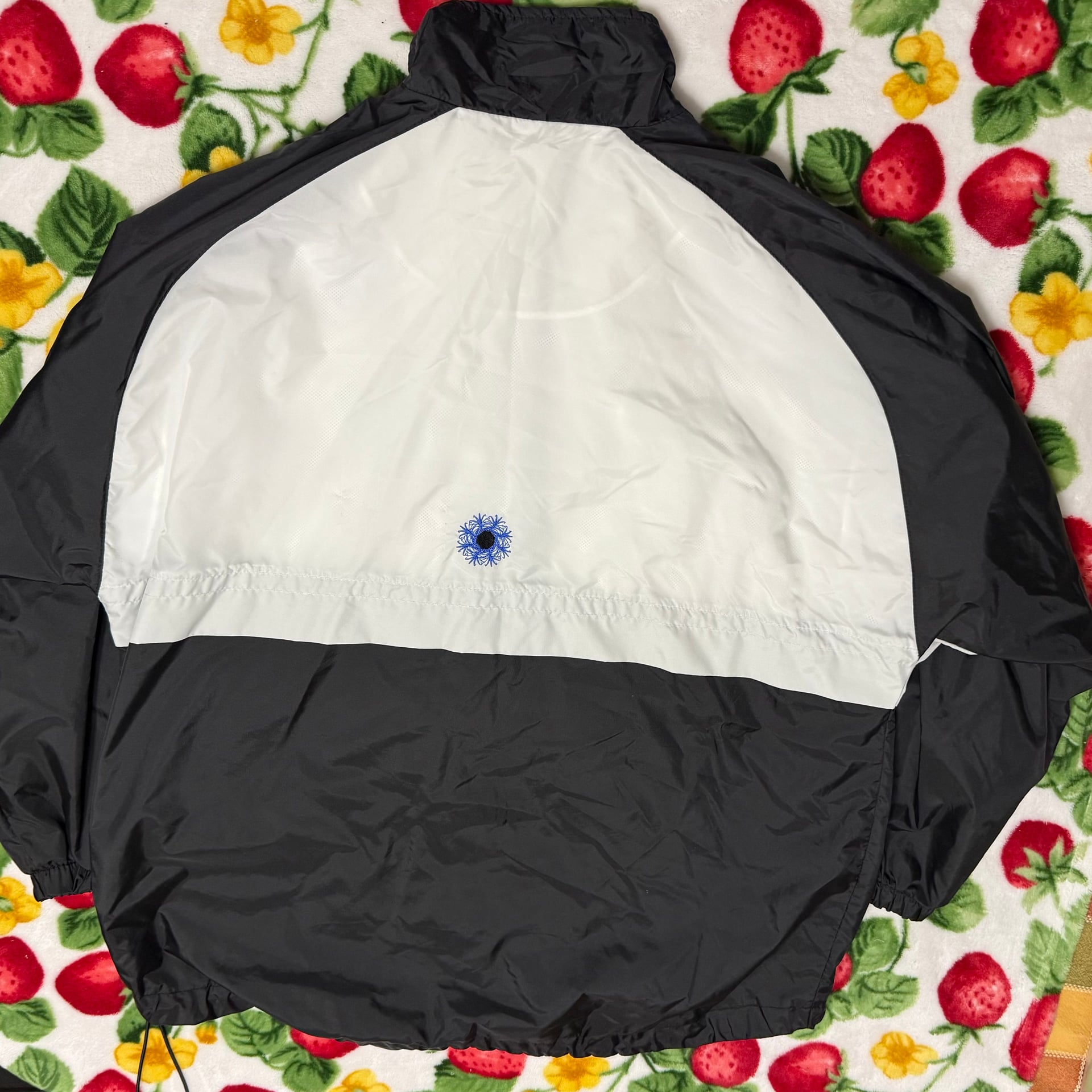 Vintage Wilson Blue White Zip Front Jacket Windbreaker With Shoulder Pads Size M 3