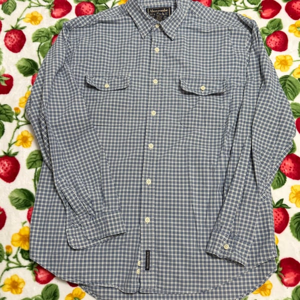 Abercrombie & Fitch Blue & White Plaid Button-Up Shirt