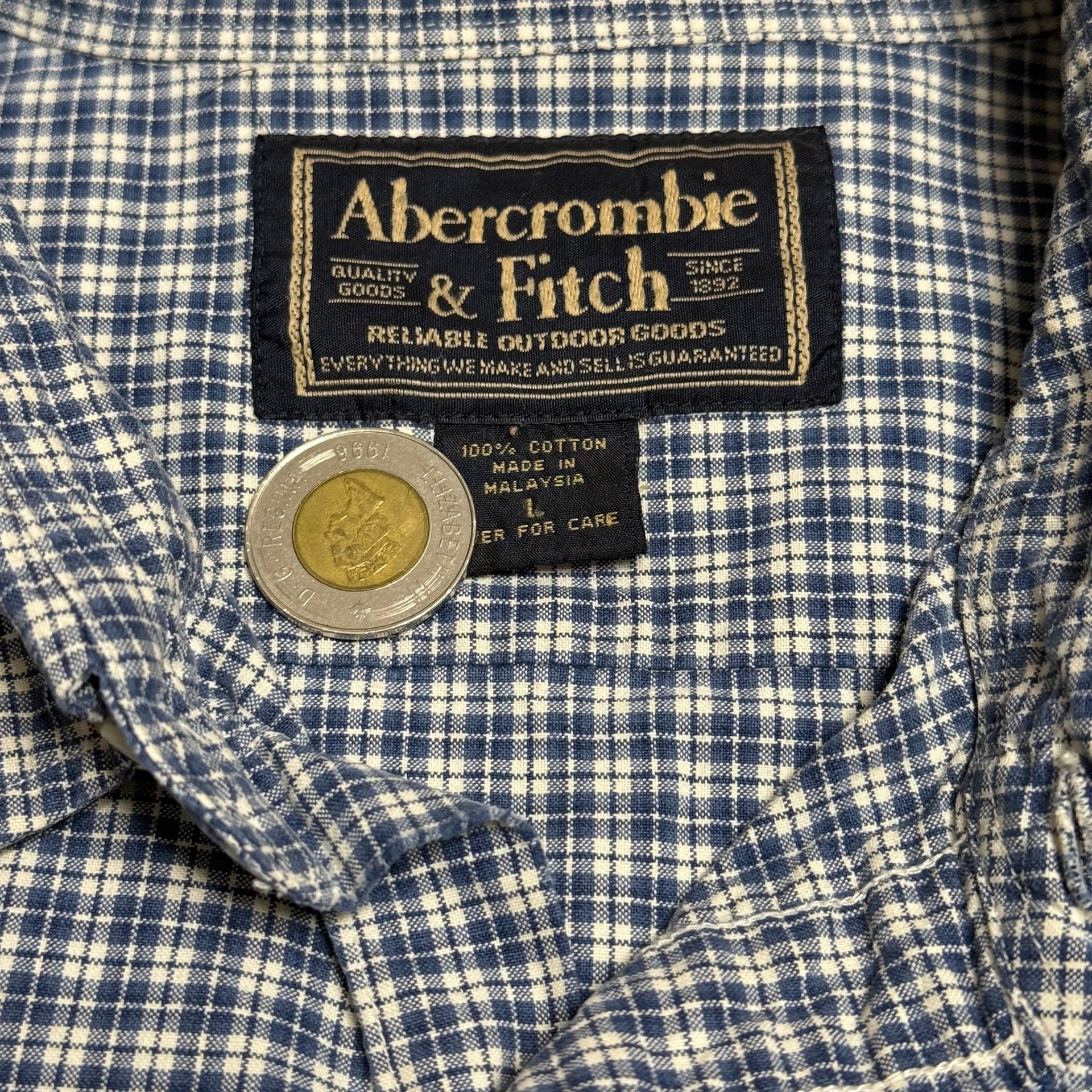 Abercrombie & Fitch Blue & White Plaid Button-Up Shirt 2