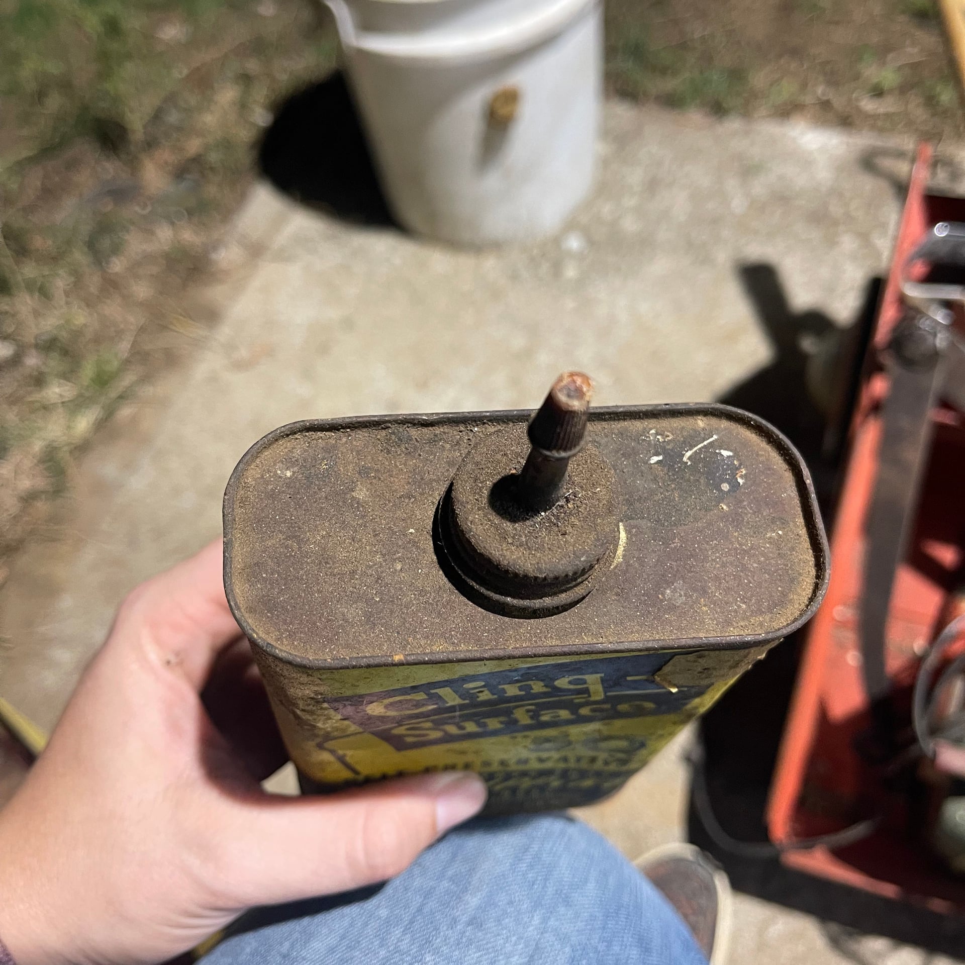 Vintage Cling-Surface Fan Belt Oil Can Tin Oiler Automotive Memorabilia 2