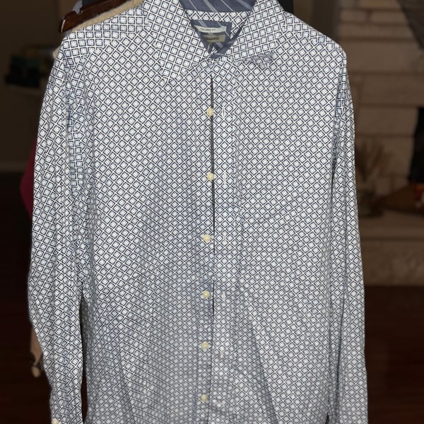 Johnston & Murphy Tailored Fit Geometric Print Button-Up Shirt
