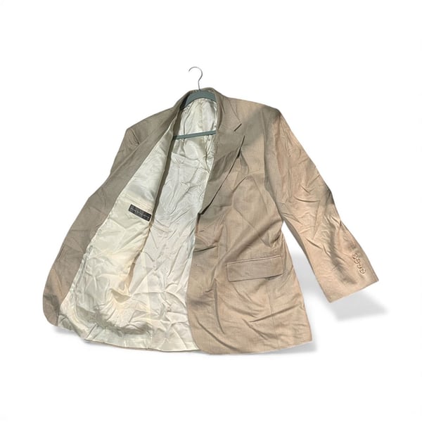 Oscar De La Renta Men's Tan Suit Jacket Blazer