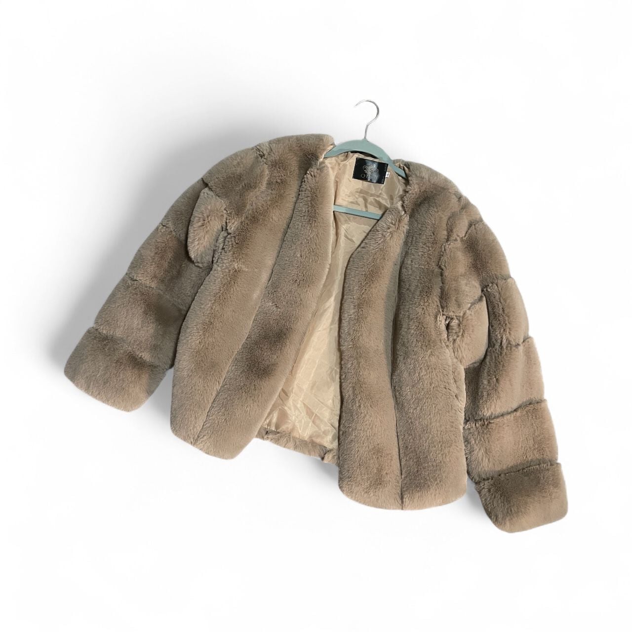 Faux Fur Short Smokey Taupe Women’s Jacket 2