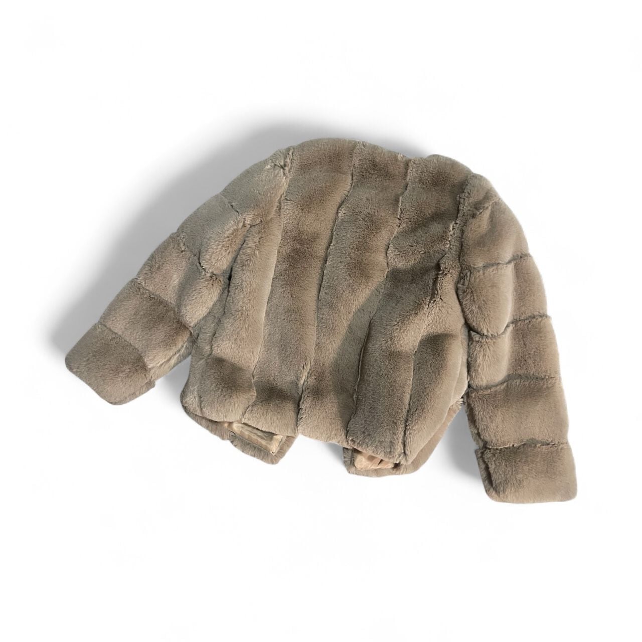 Faux Fur Short Smokey Taupe Women’s Jacket 3