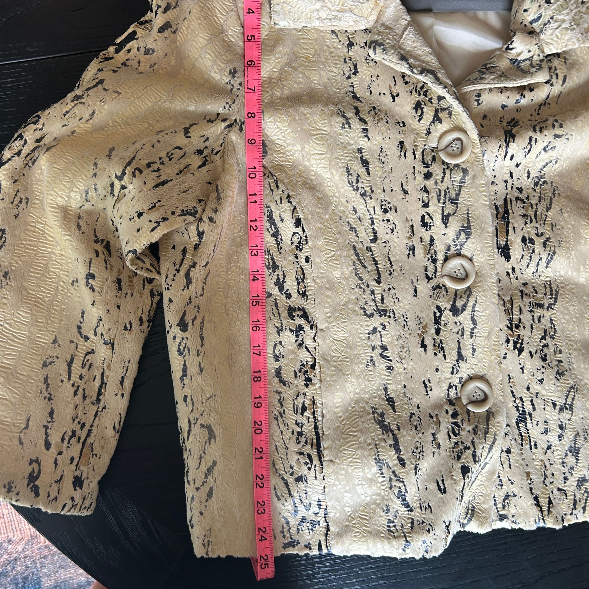 Erin London Faux Fur Shimmer Animal Print Jacket 7