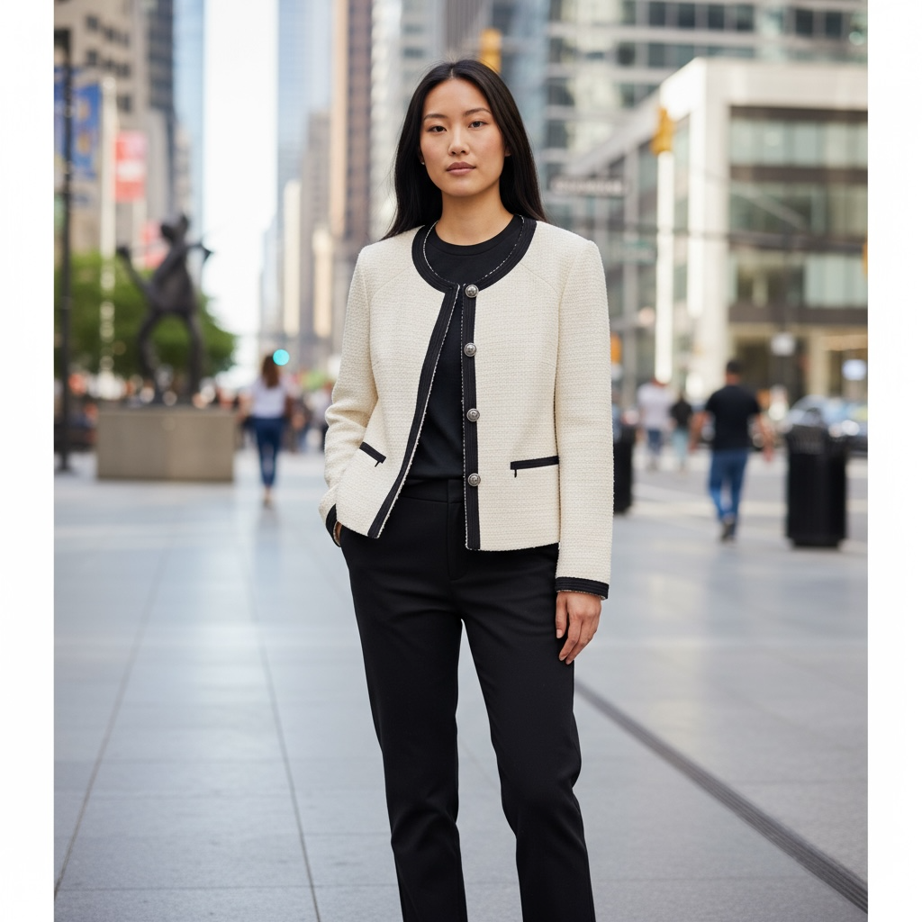 Talbots Grosgrain-Trim Tweed Jacket 1