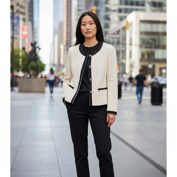 Talbots Grosgrain-Trim Tweed Jacket