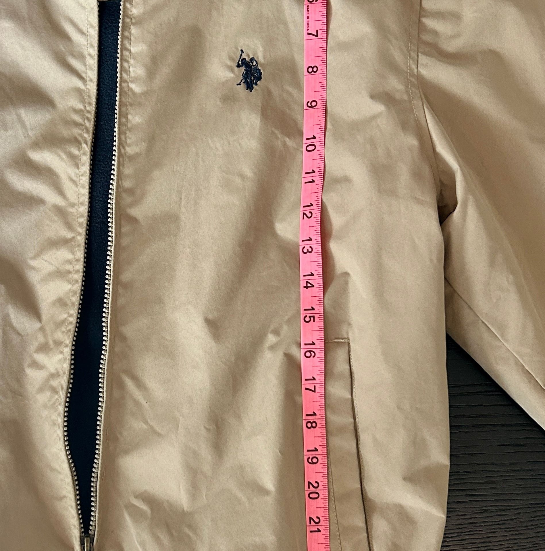 U.S. Polo Assn. Men's Micro Fleece Golf Jacket Khaki 9