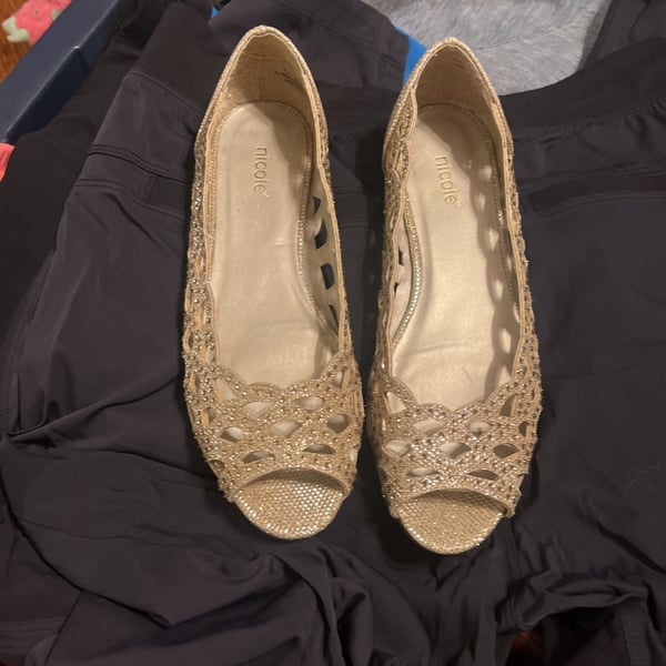 NICOLE Sparkly Slip On Casual Flats