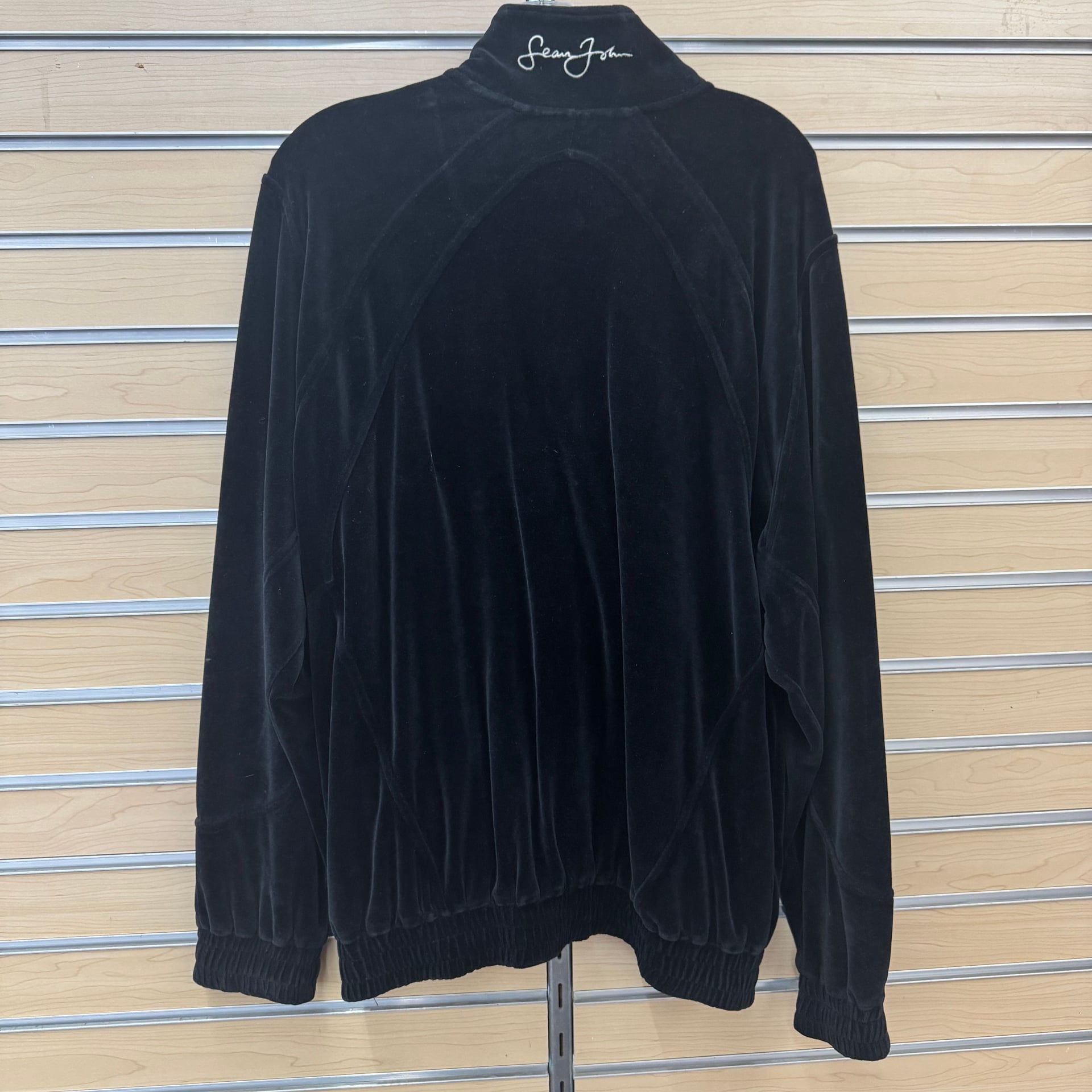 Vintage Sean John Velour Tracksuit Jacket Men Large Black Hip Hop Streetwear Y2K 3