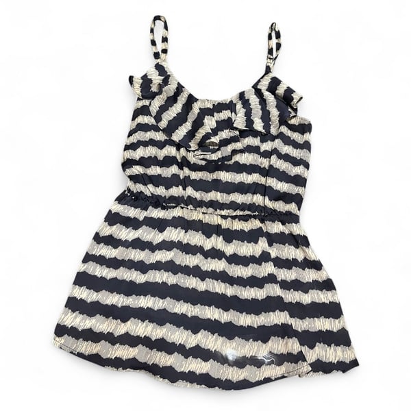Gianni Bini Navy and White Striped Tank Top