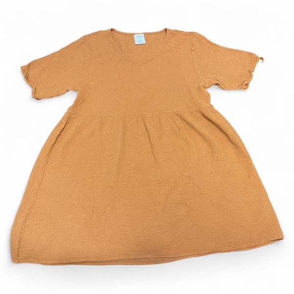 Serra Casual Cotton Mini Dress Orange