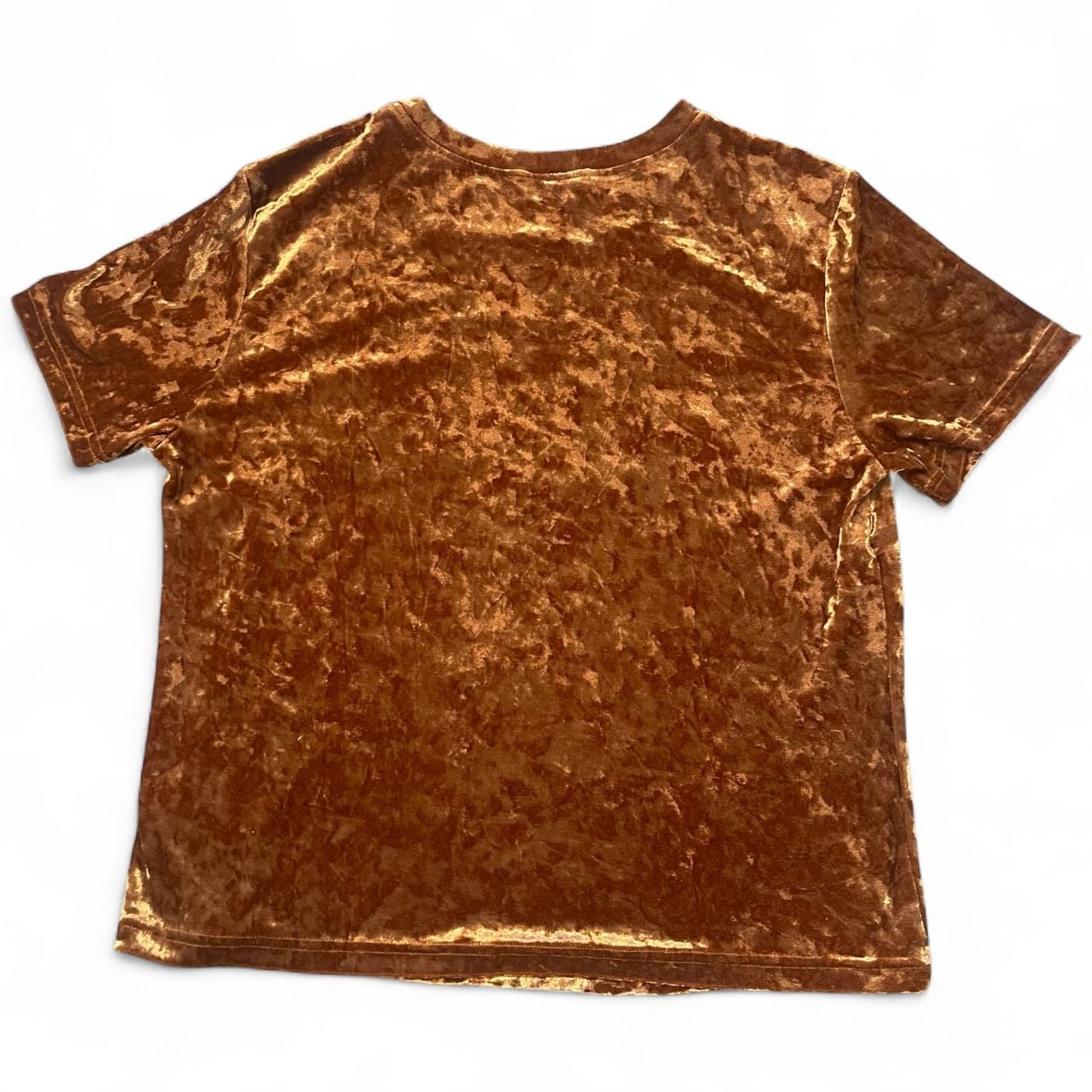 Velvet Crew Neck Short Sleeve Casual Shirt 3