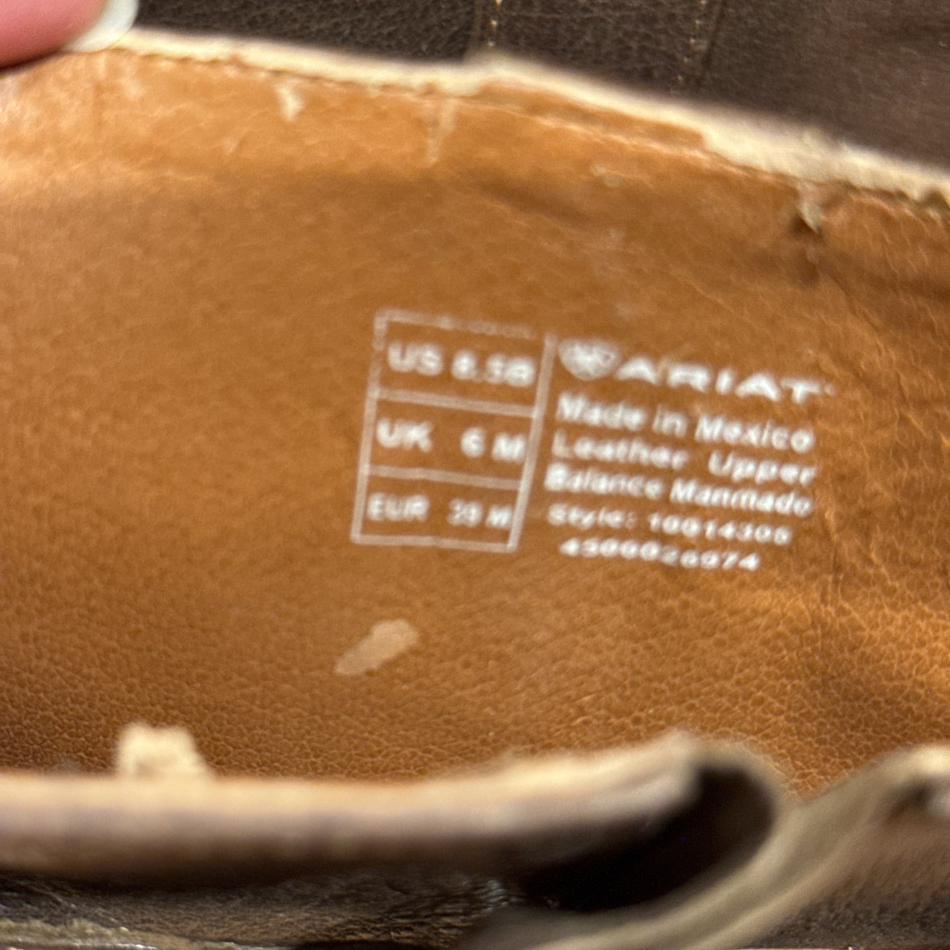Ariat Womens Bristol Sand Leather Us 8 B 13