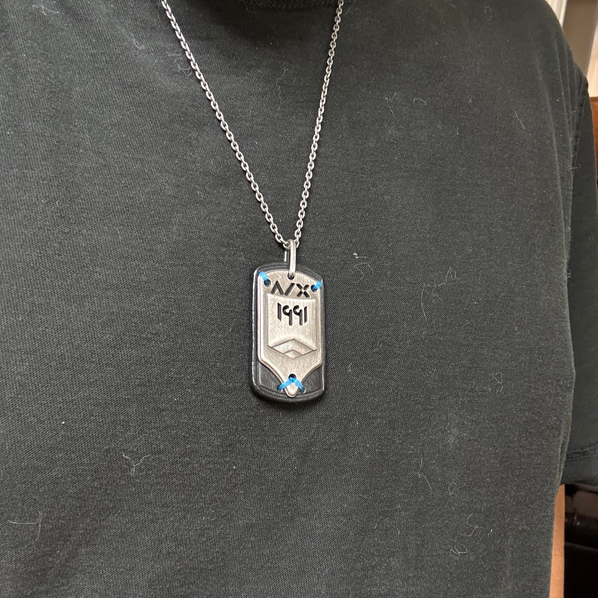 Armani Exchange 1991 Dog Tag with Chain Necklaces 5