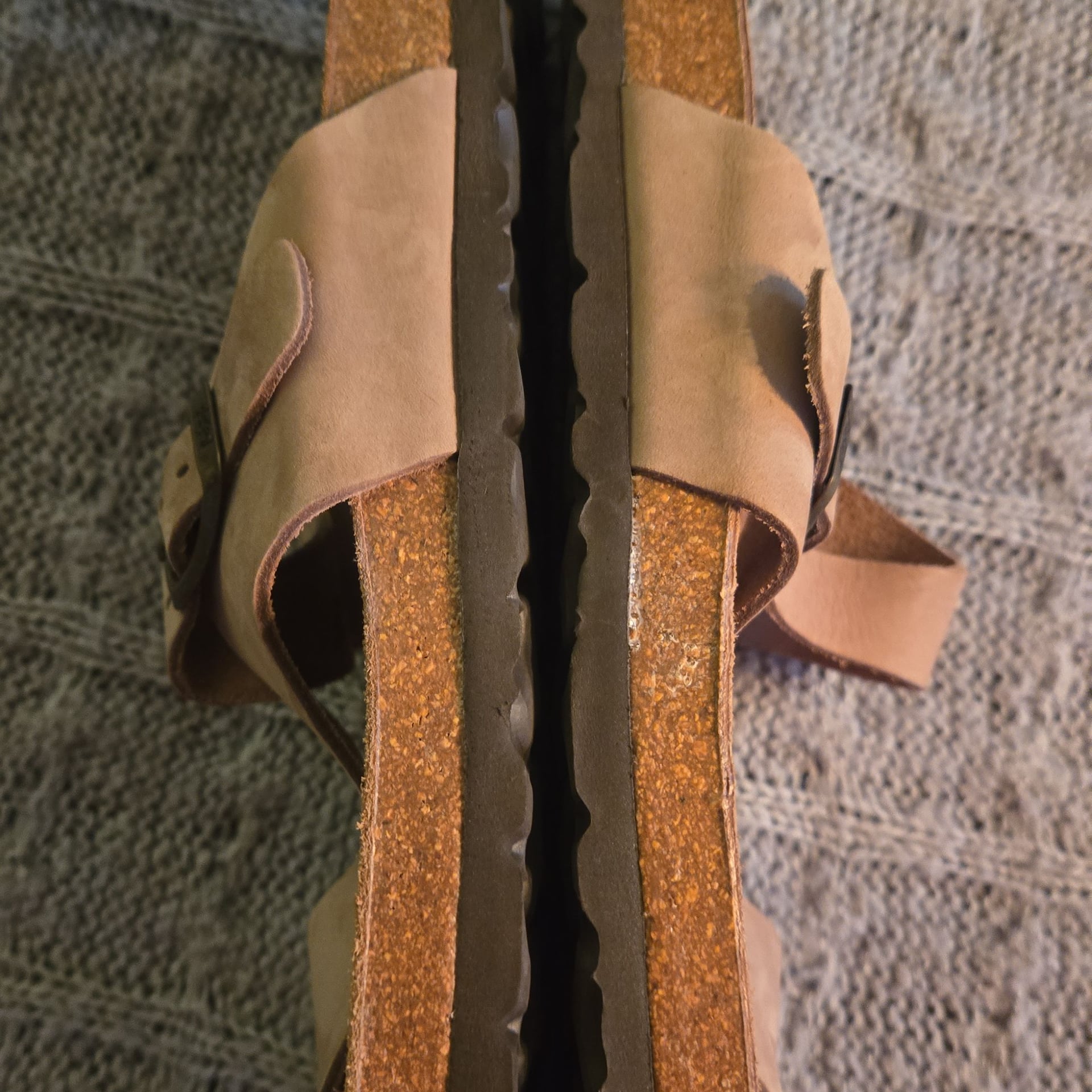BIOSTEP- Women's Suede Leather Sandals - Size 10 - Tan 8