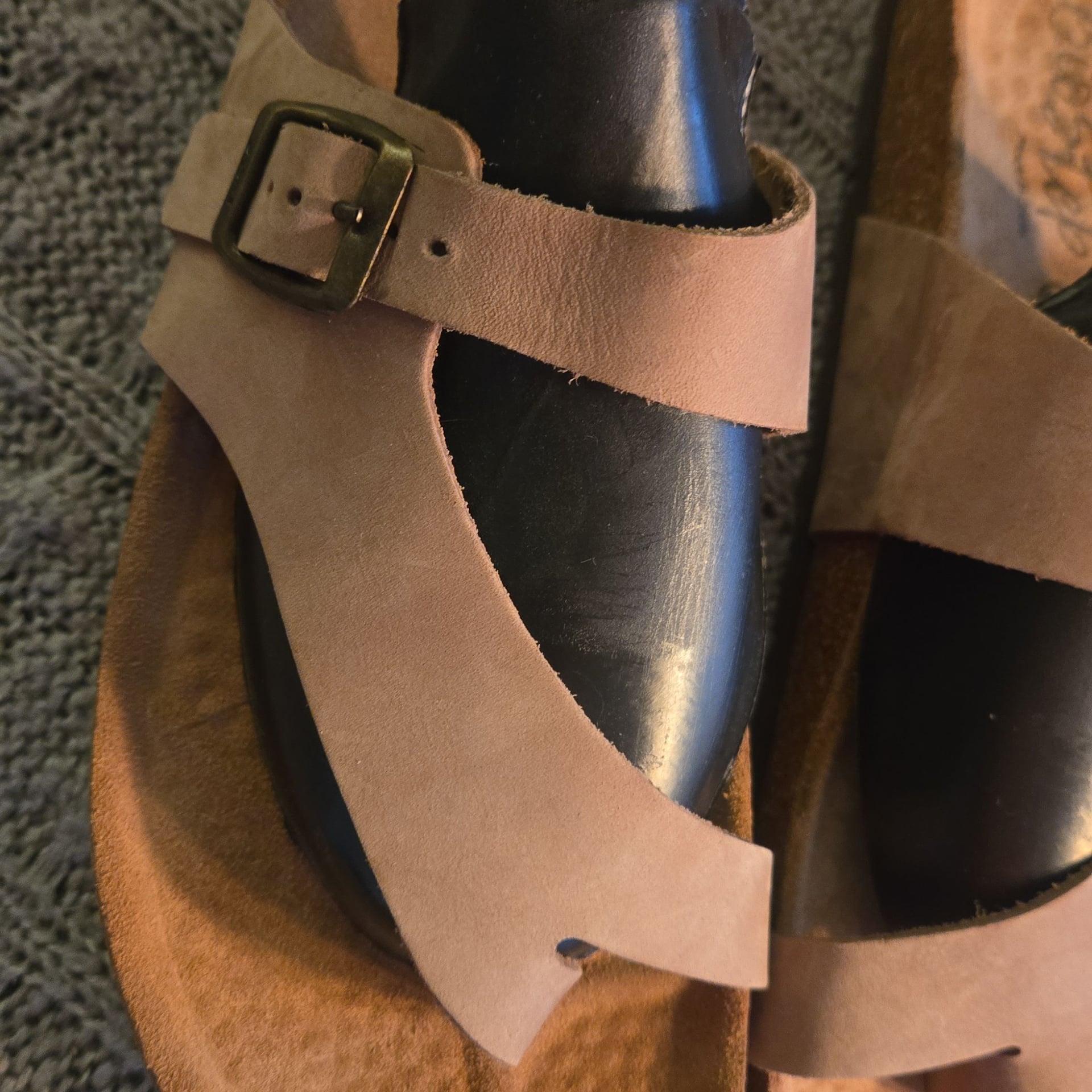 BIOSTEP- Women's Suede Leather Sandals - Size 10 - Tan 11