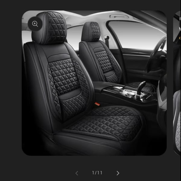 Black Full Set Premium Nappa Leather Car Seat Covers