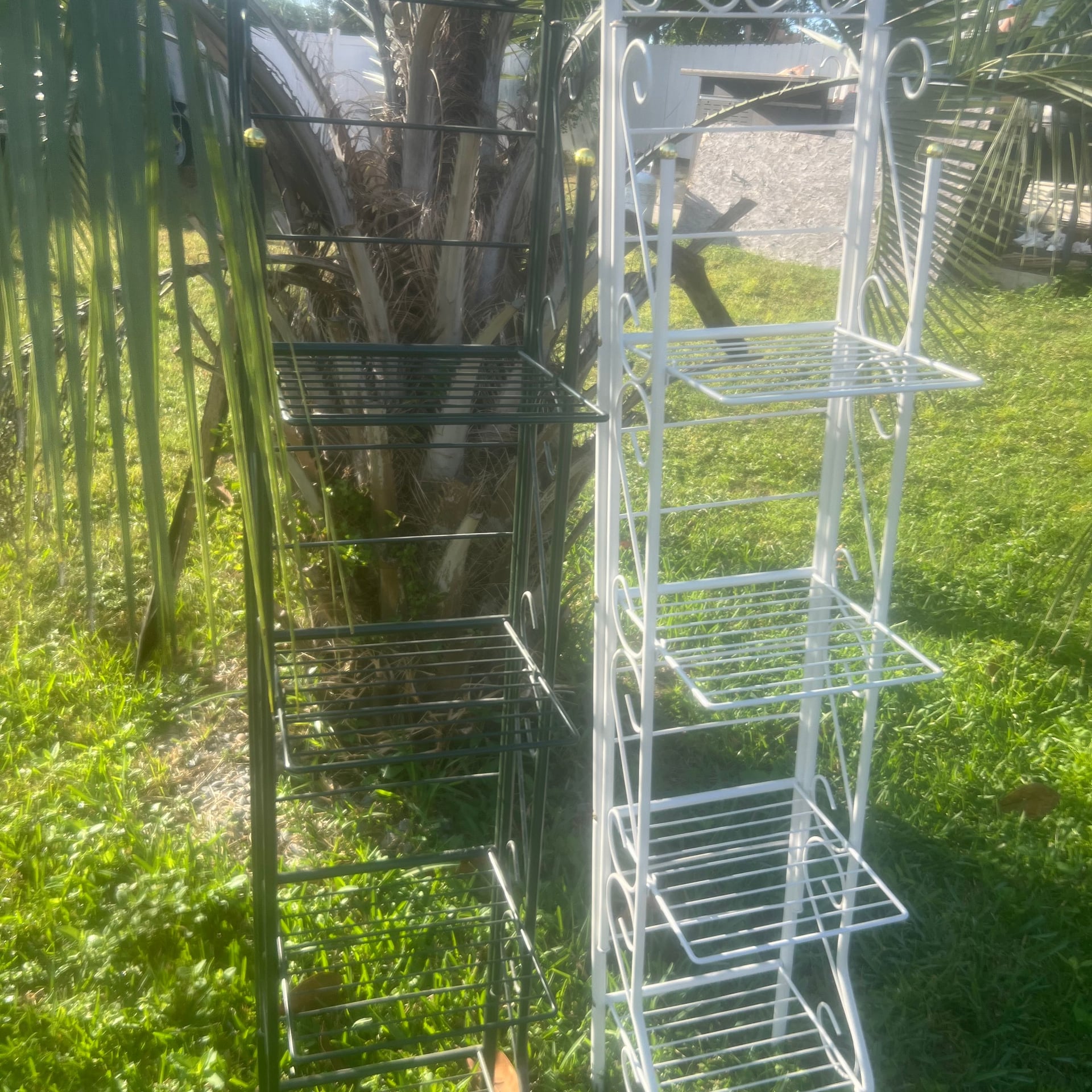Vintage Metal 3-Tier Folding Plant Stand 1