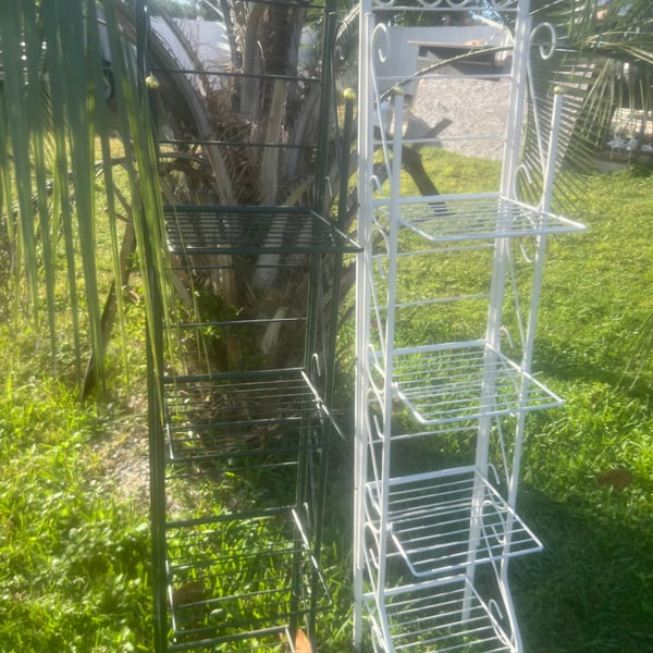Vintage Metal 3-Tier Folding Plant Stand