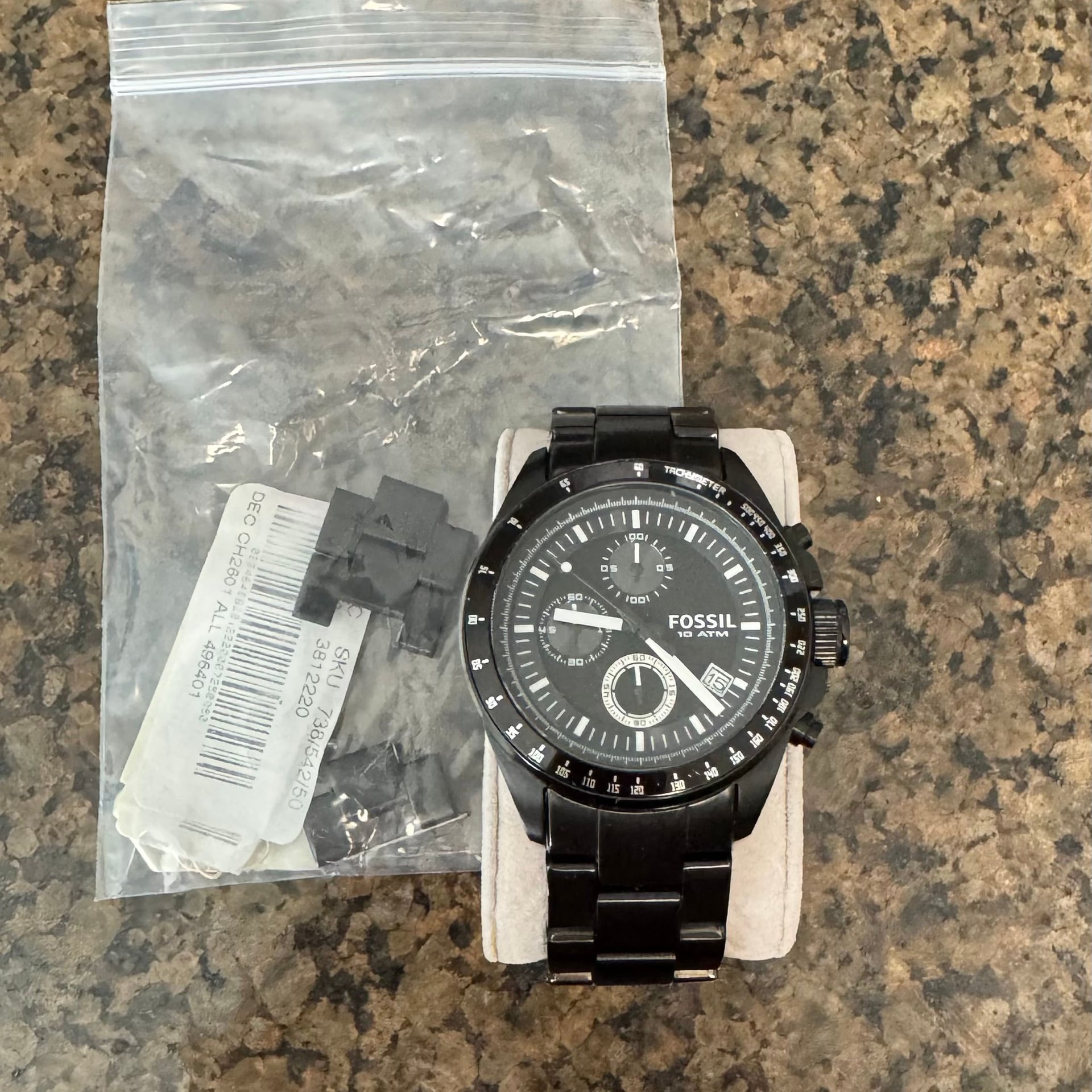Fossil Decker CH2601 Black IP Chronograph Watch 3
