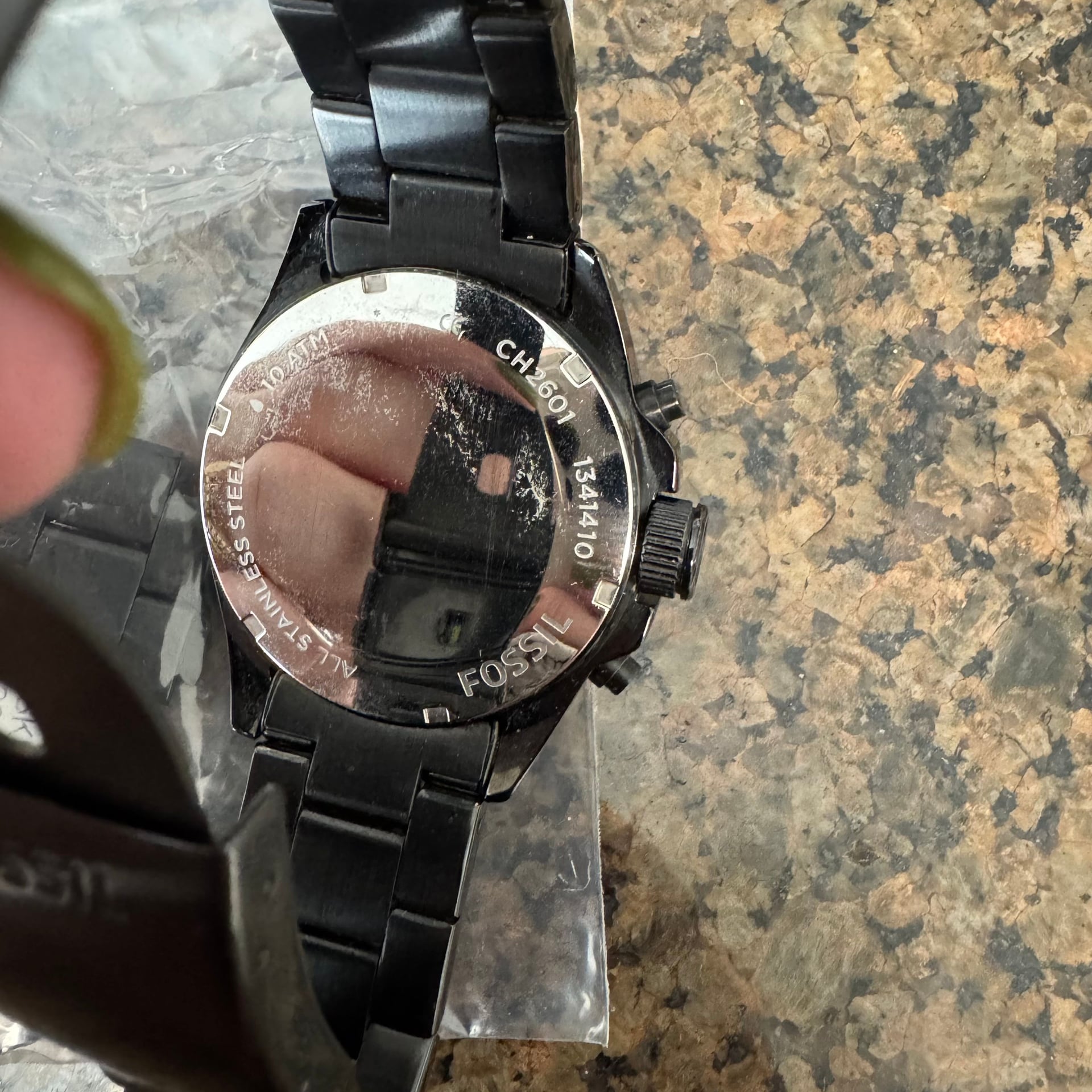 Fossil Decker CH2601 Black IP Chronograph Watch 6