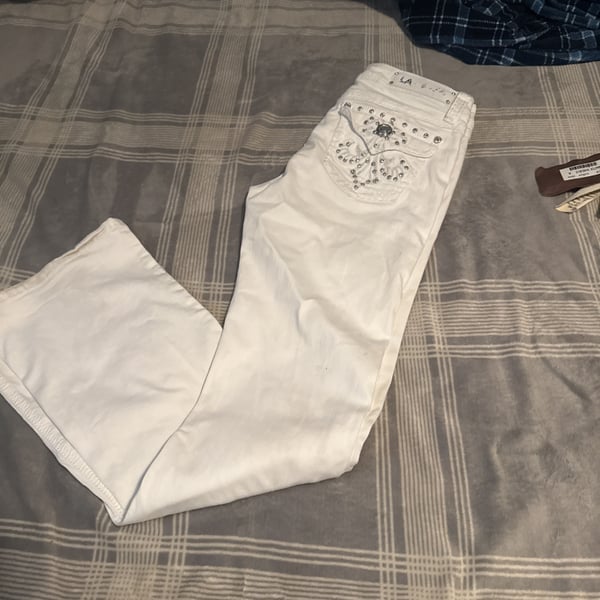 LA Idol White Boot Cut Jeans