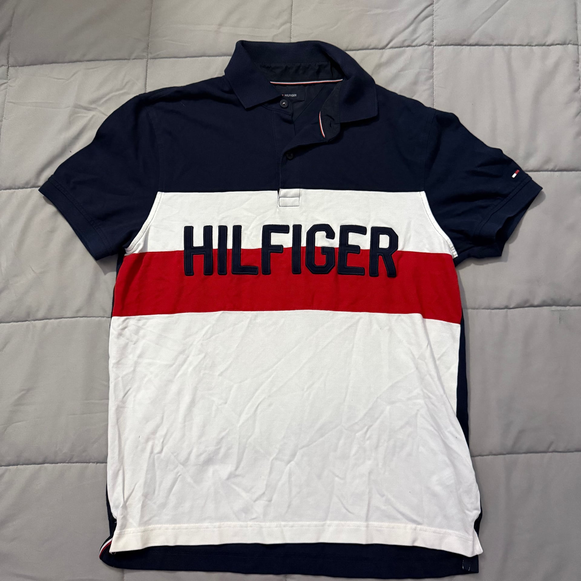Tommy Hilfiger Men's Red White Blue Polo Shirt 1