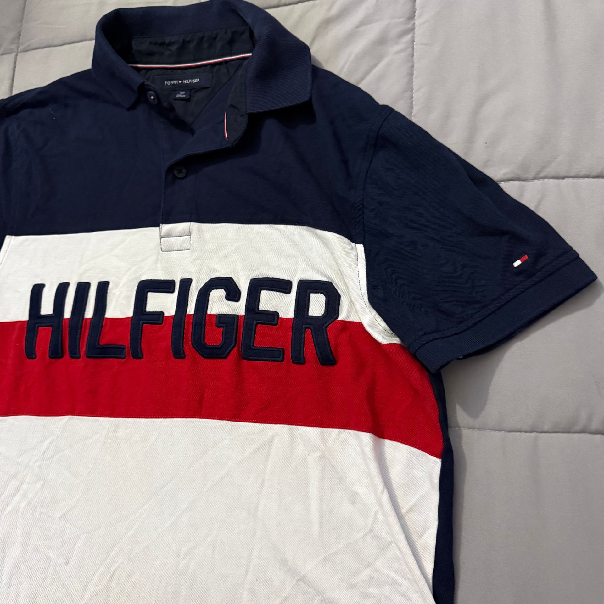 Tommy Hilfiger Men's Red White Blue Polo Shirt 3