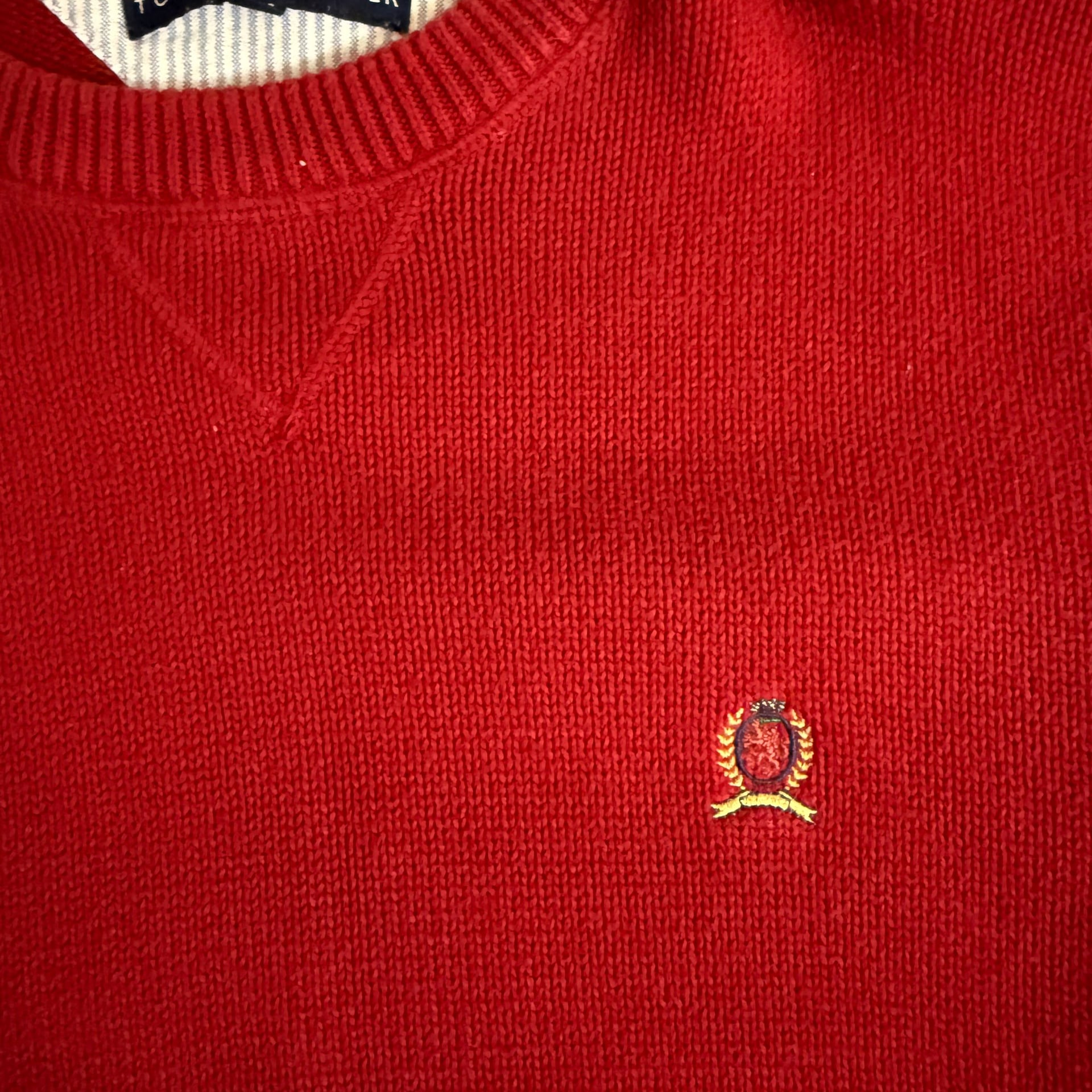 Vintage Tommy Hilfiger Red Crest Logo Crewneck Sweater 2