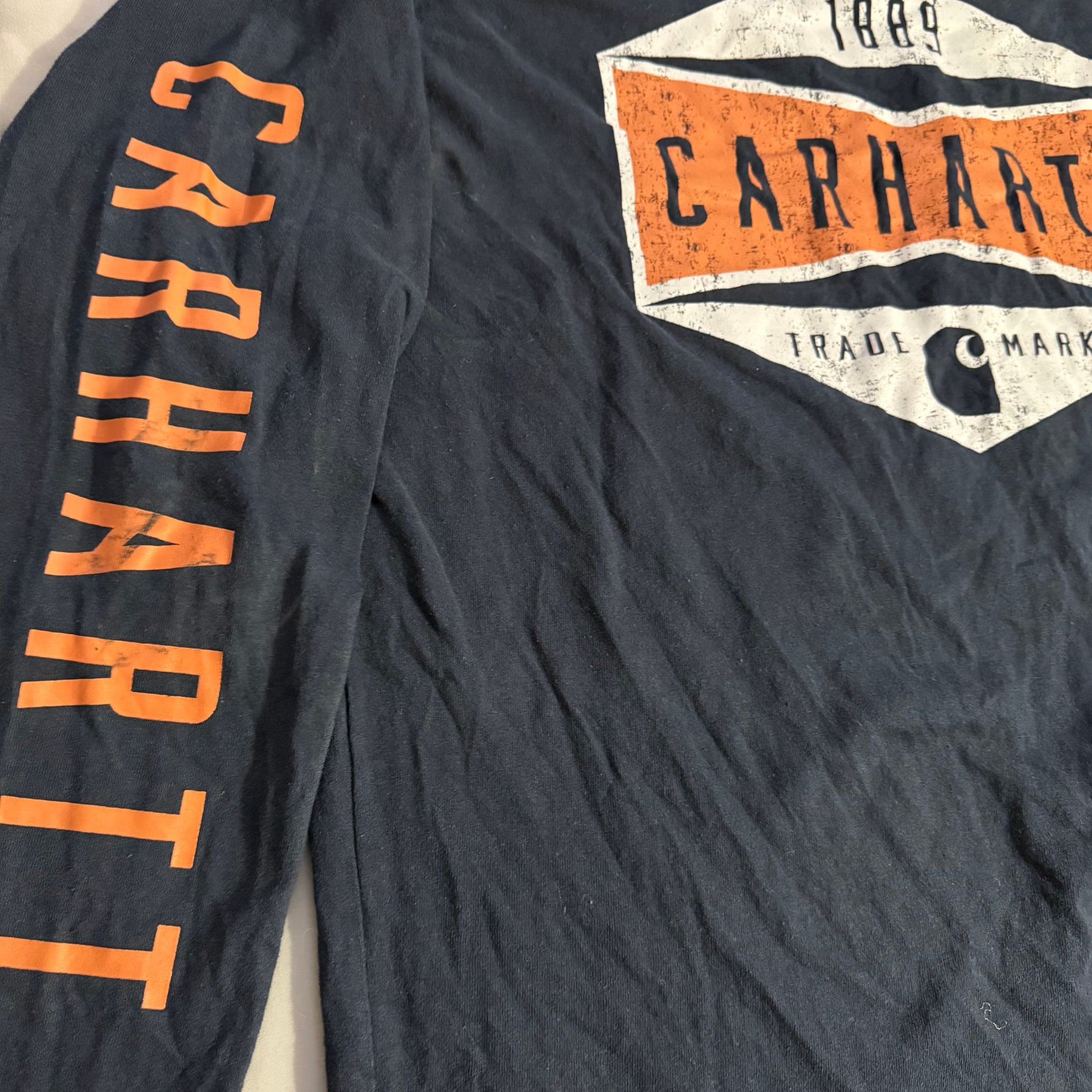 🟠Carhartt Men's Orange Long Sleeve Graphic T-Shirt 2