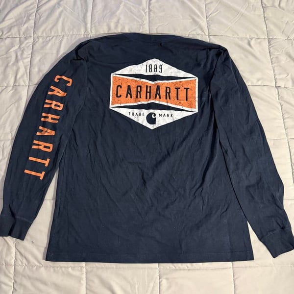 🟠Carhartt Men's Orange Long Sleeve Graphic T-Shirt