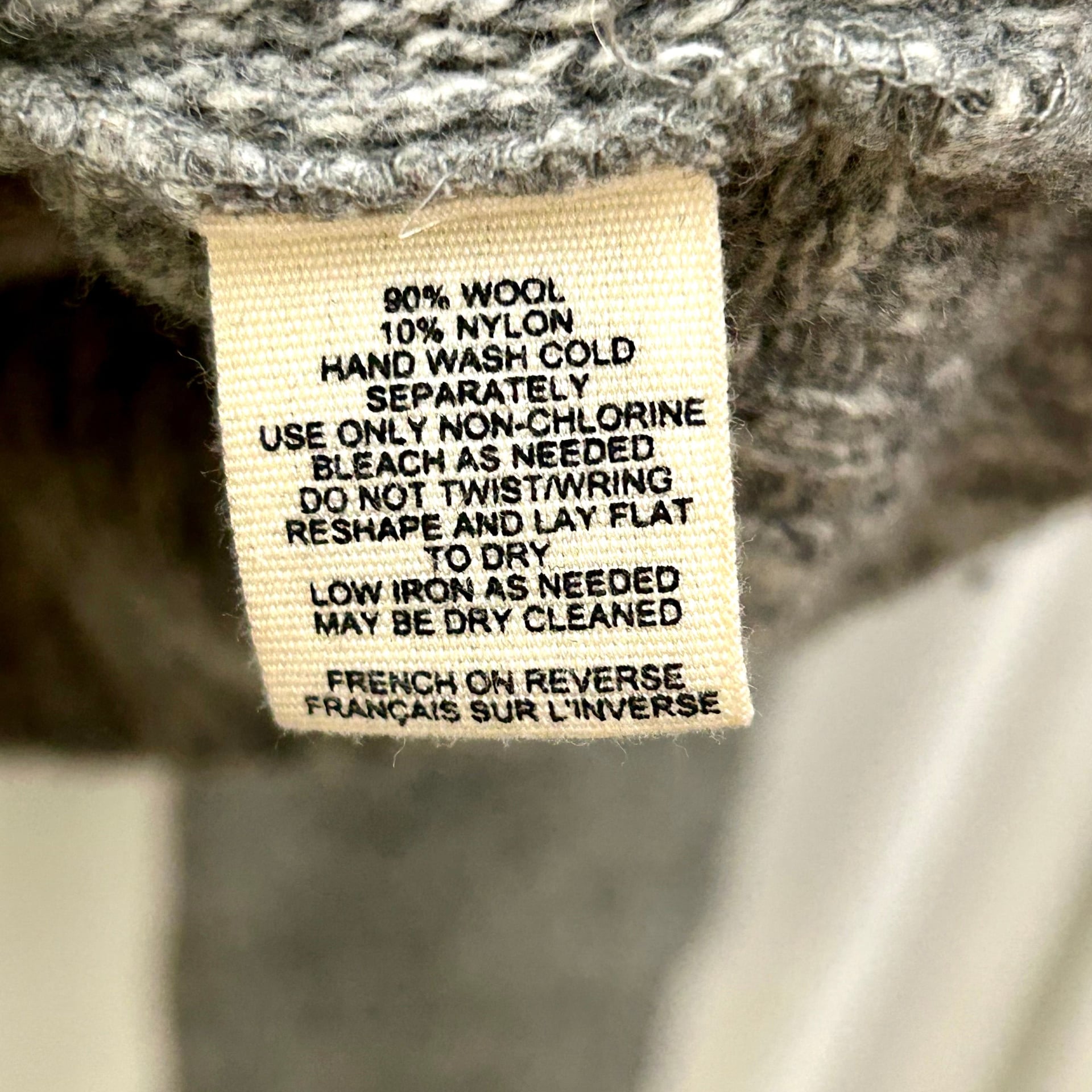 Anthropologie Moth Gray Wool Sweater Cardigan, Snap Up, Size M 3