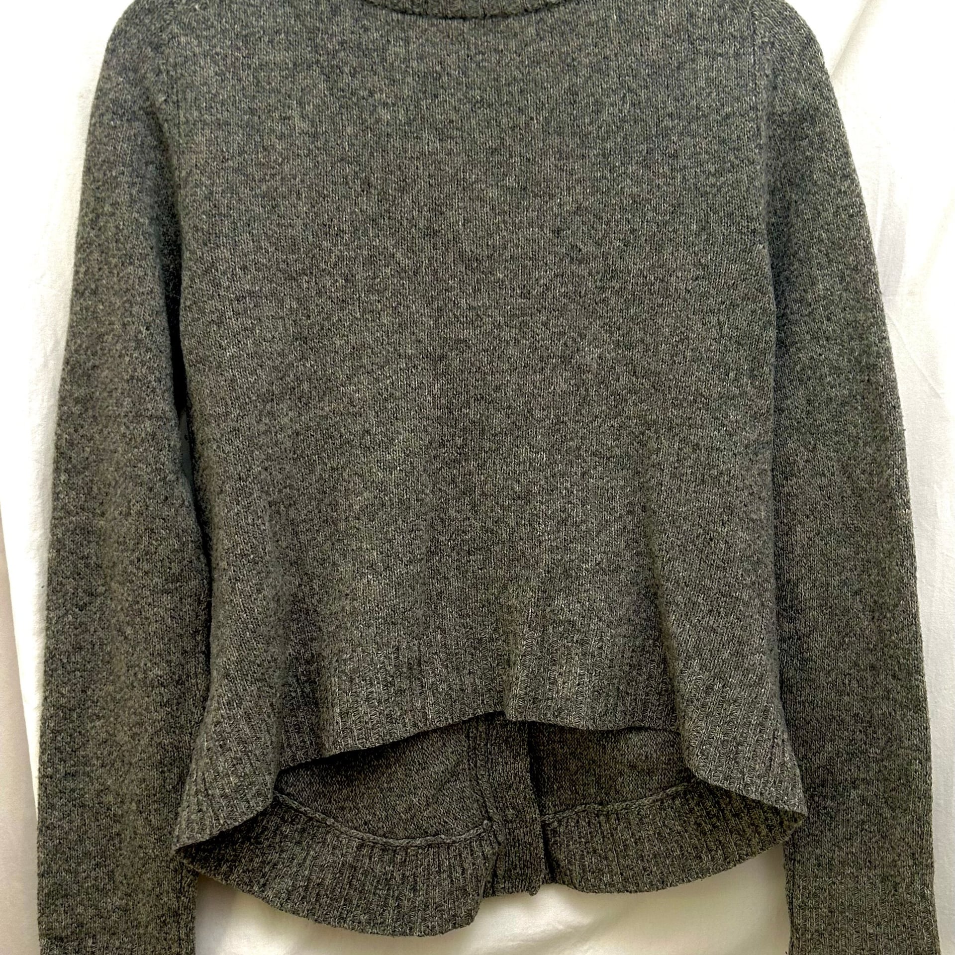 Anthropologie Moth Gray Wool Sweater Cardigan, Snap Up, Size M 4