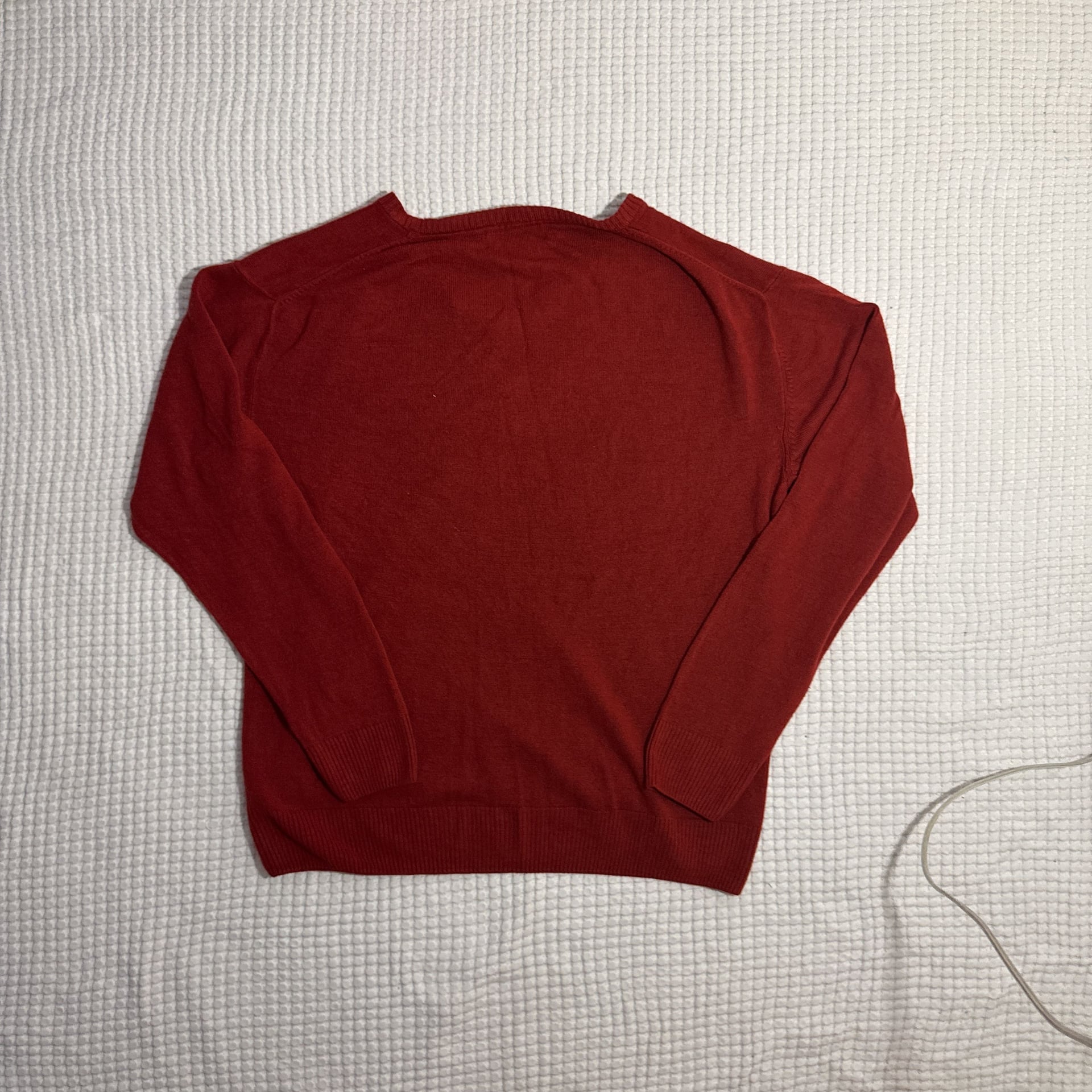 U.S. Polo Assn. Men's Red V-Neck Sweater with Embroidered Logo, Size S 7