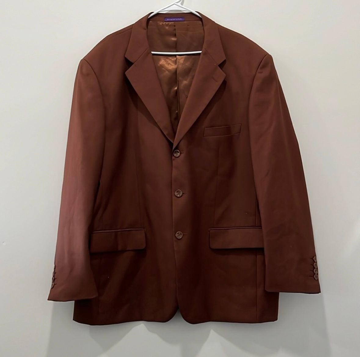 VINCI Men's Cognac Classic-Fit Suit Jacket 1