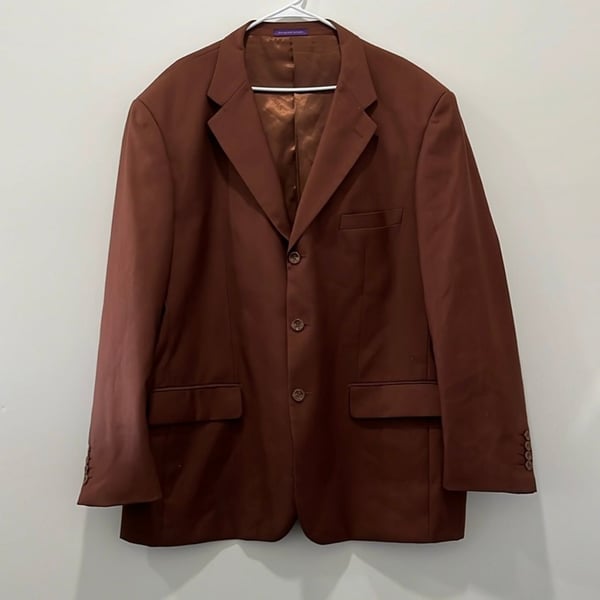 VINCI Men's Cognac Classic-Fit Suit Jacket 