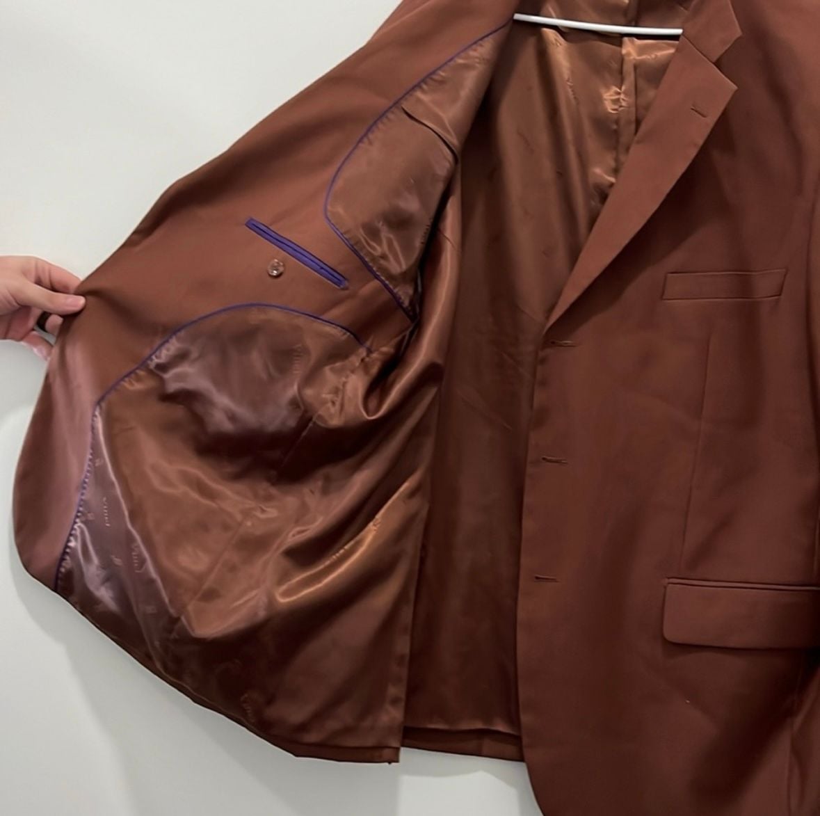 VINCI Men's Cognac Classic-Fit Suit Jacket 2