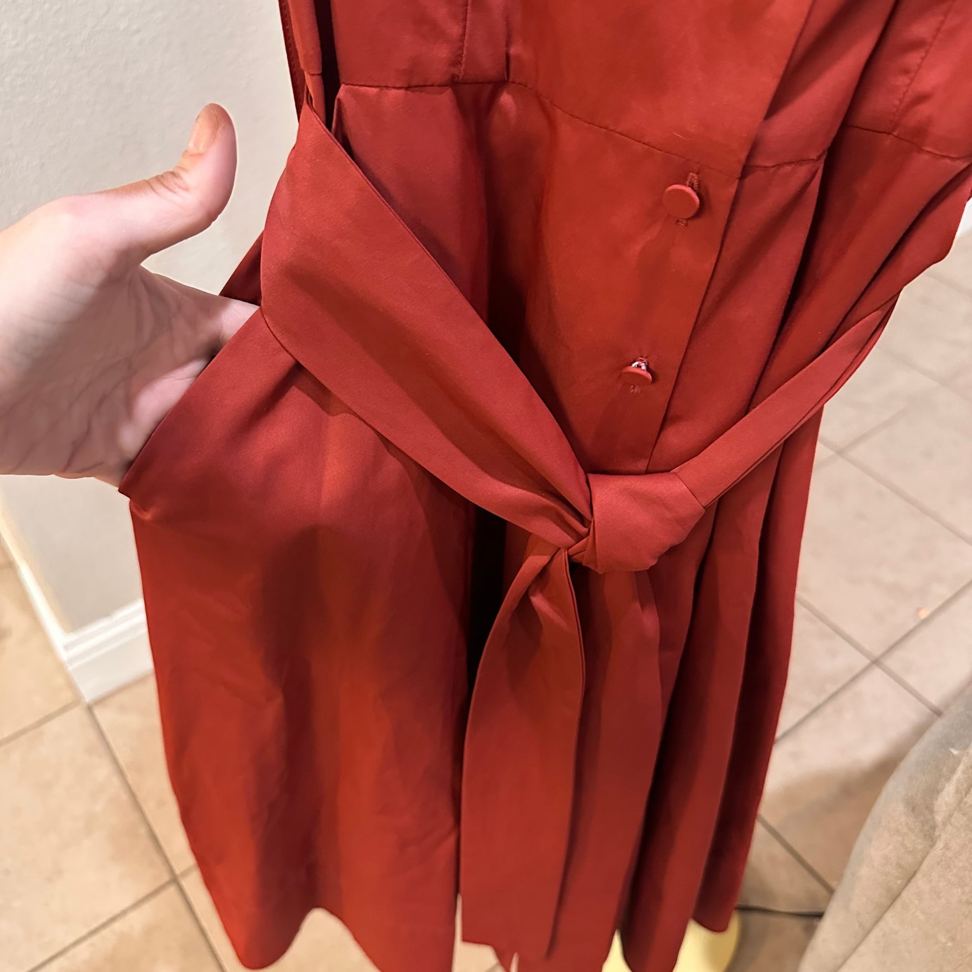 J. Peterman Long Sleeve Shirtdress in Burgundy 3