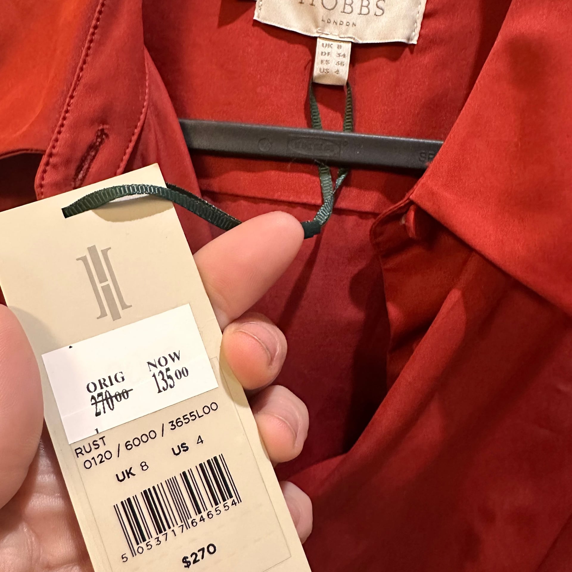 J. Peterman Long Sleeve Shirtdress in Burgundy 5