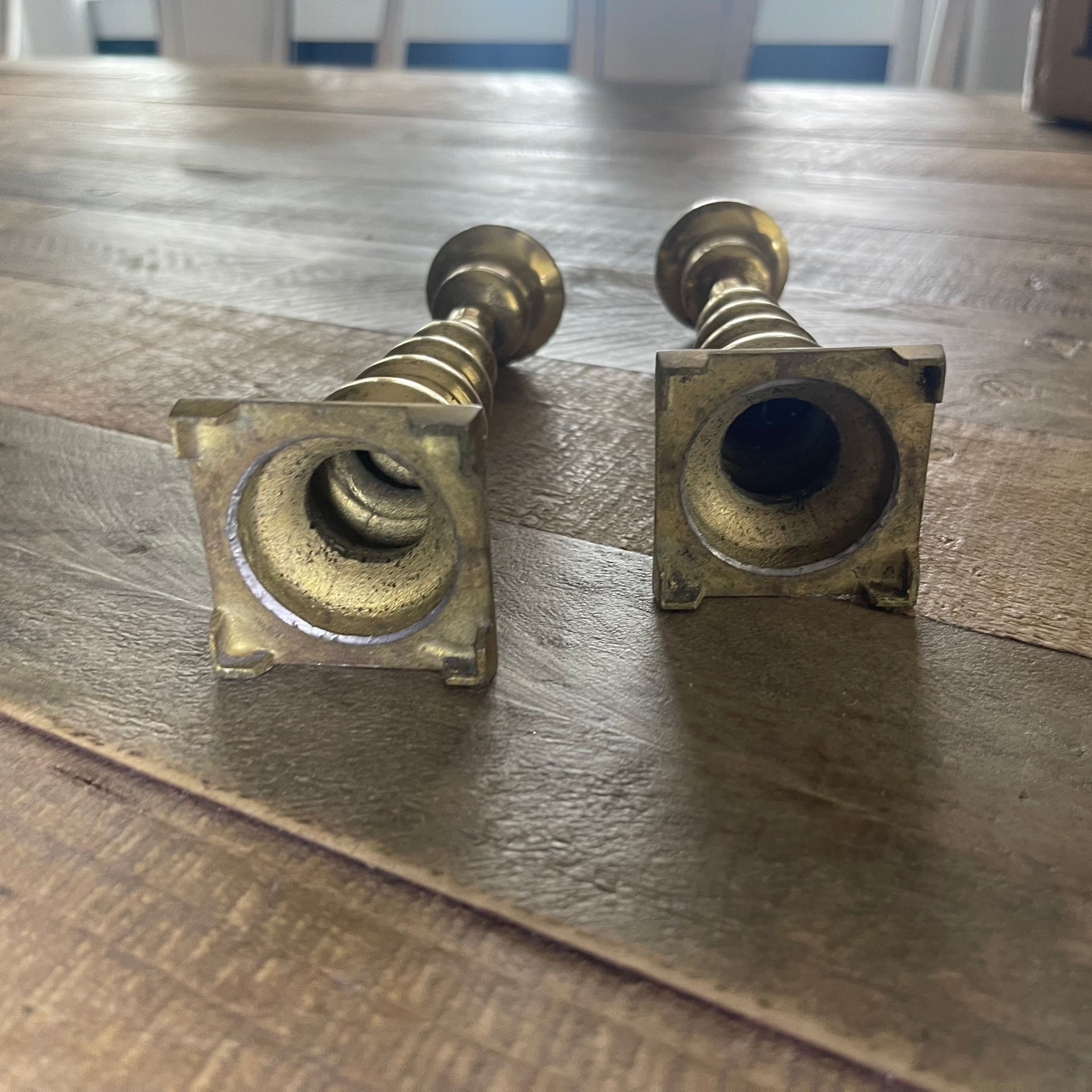 Vintage Brass Candlestick Holder Set 3