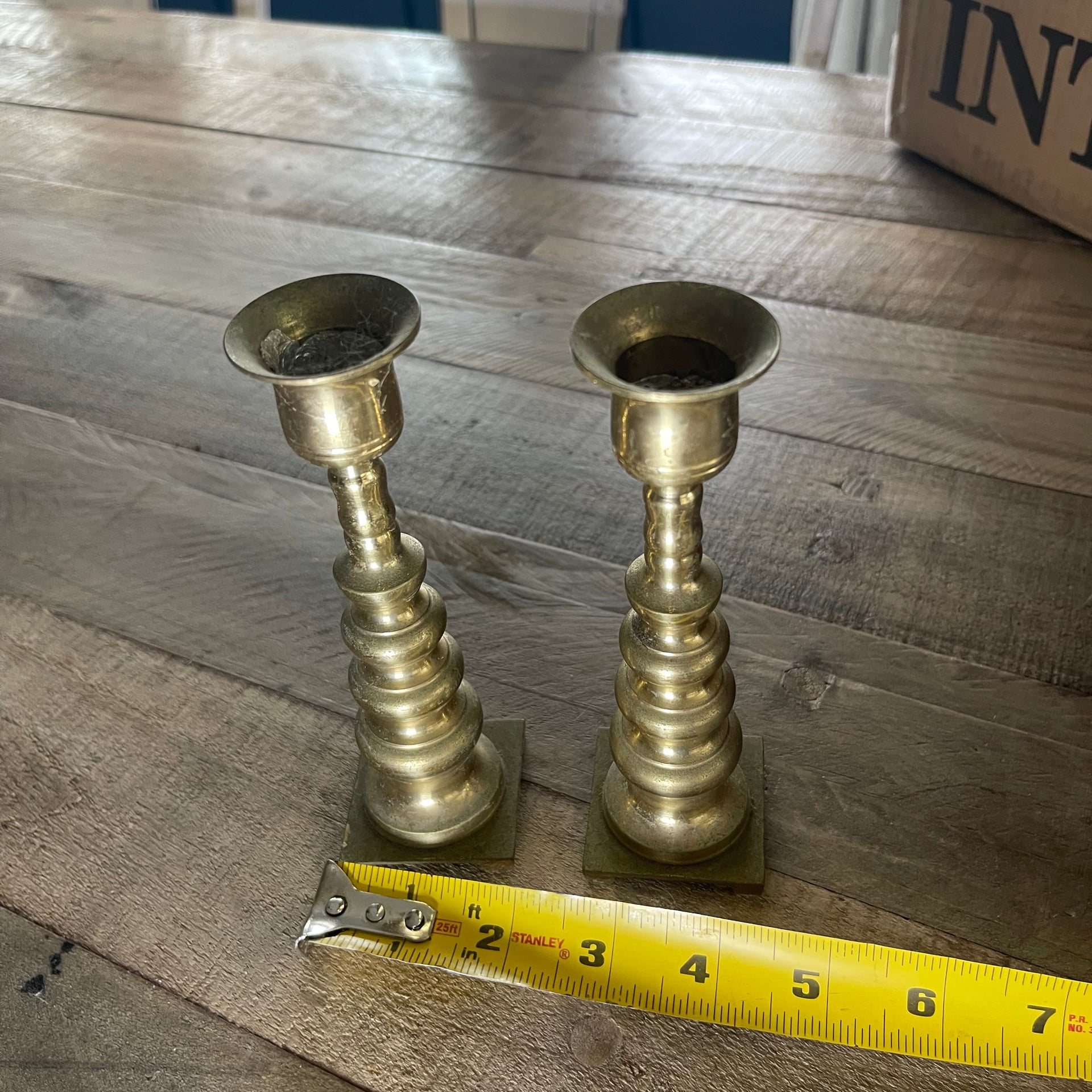 Vintage Brass Candlestick Holder Set 5