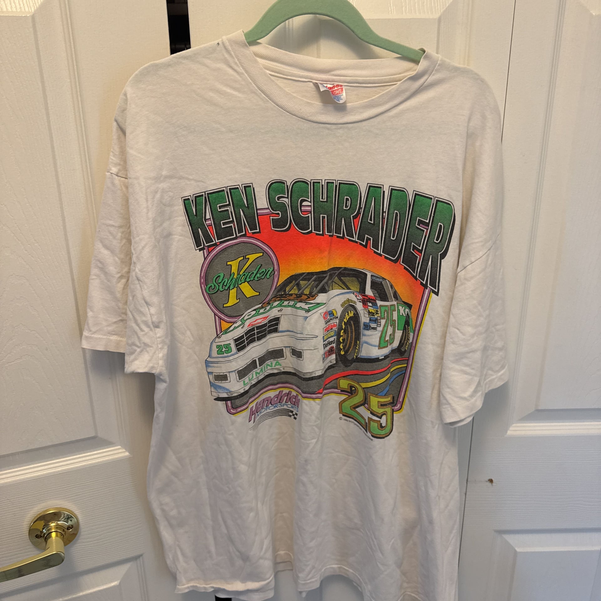 Vintage 1993 Ken Schrader Kodiak Racing NASCAR T-Shirt Shirt Men's Large 8