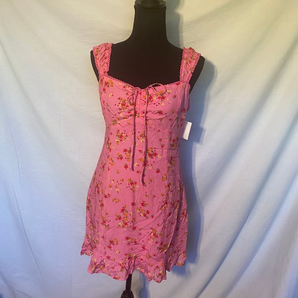 LOST+WANDER Love Spell Floral Mini Dress Floral Ruffle - Pink