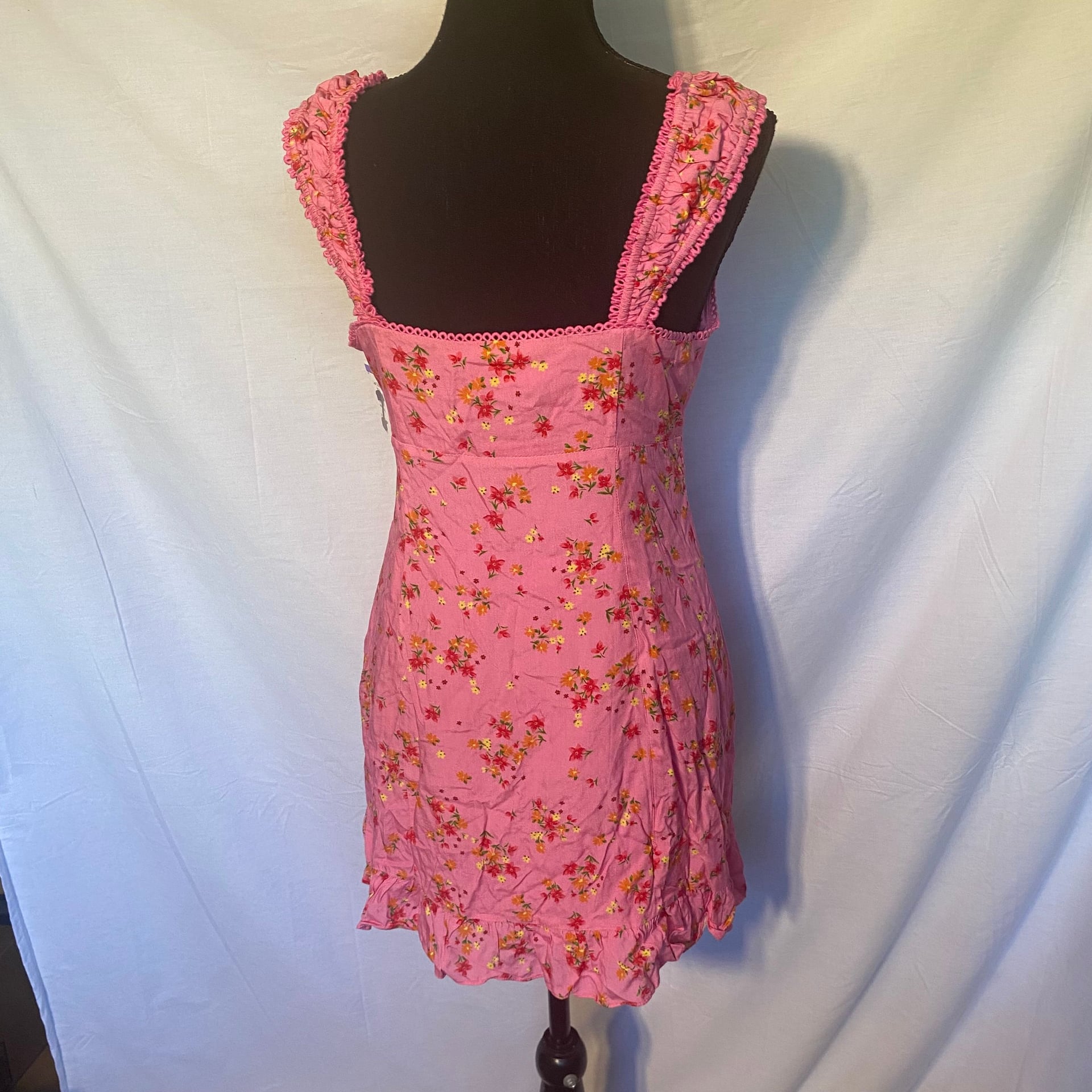 LOST+WANDER Love Spell Floral Mini Dress Floral Ruffle - Pink 4