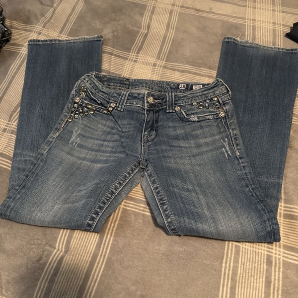 Miss Me Womens Size 28 Bootcut Embellished Jeans